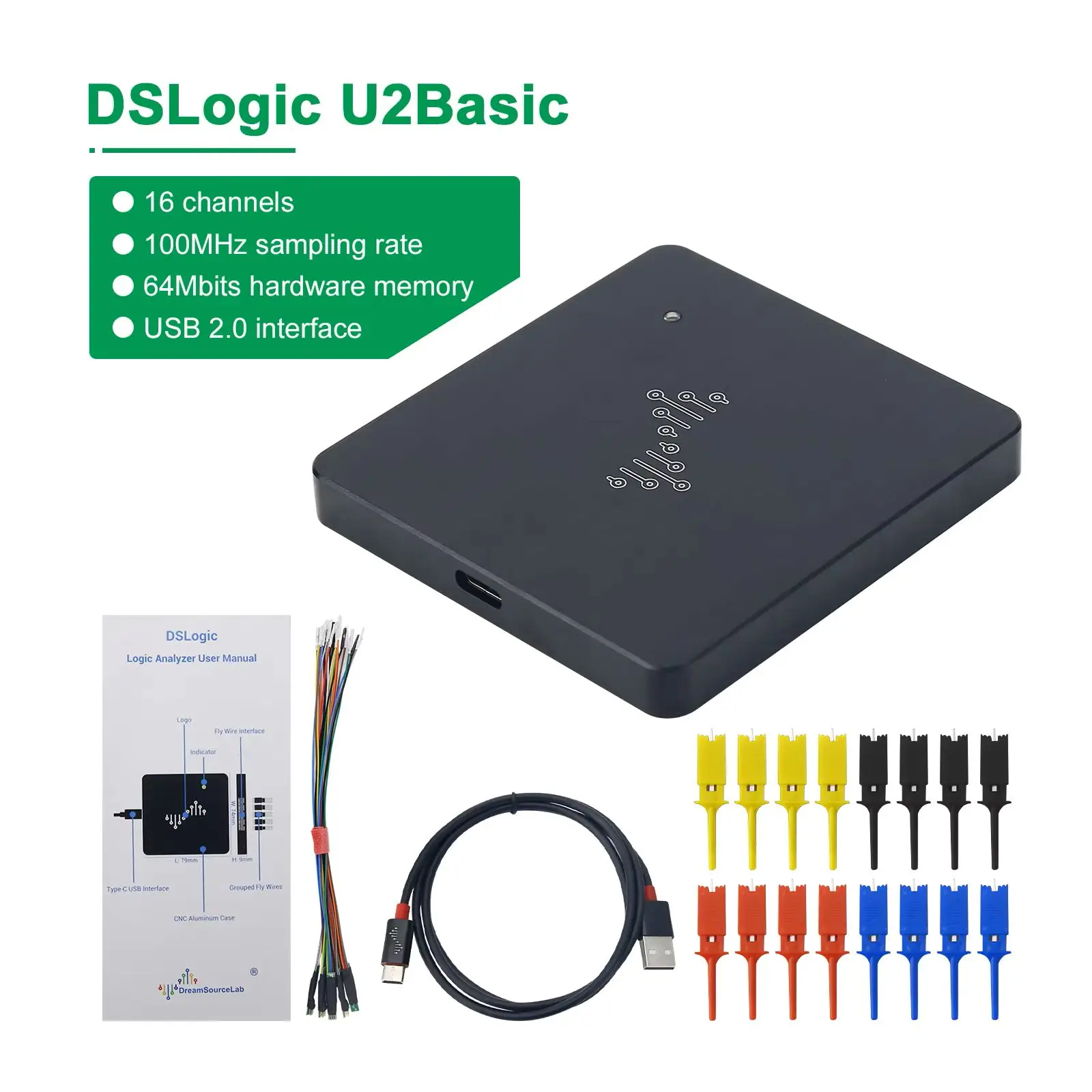 Schaltkreis-Debugging-Tools DSlogic U2Basic/DSlogic Plus Logikanalysator 16 Kanäle 400M Abtastrate