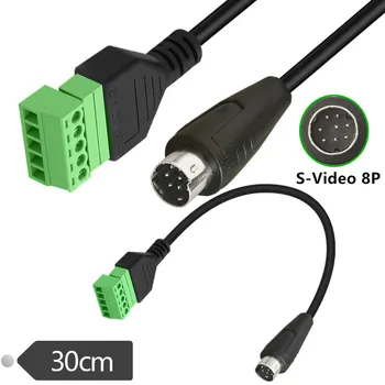 S-Video 8P Schraubklemmenblock-Anschlusskabel, Stecker auf 5-polige Buchse, Bolzenschraube