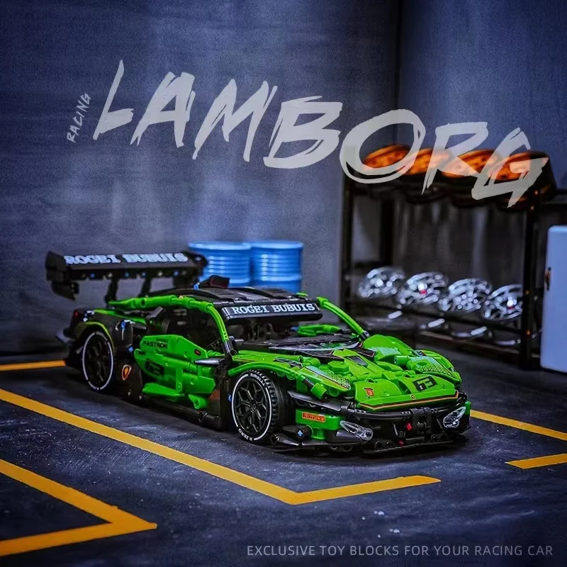 MOC Technische Grüne Racing Auto Bausteine Set Modell Kit DIY Montage – Bild 2