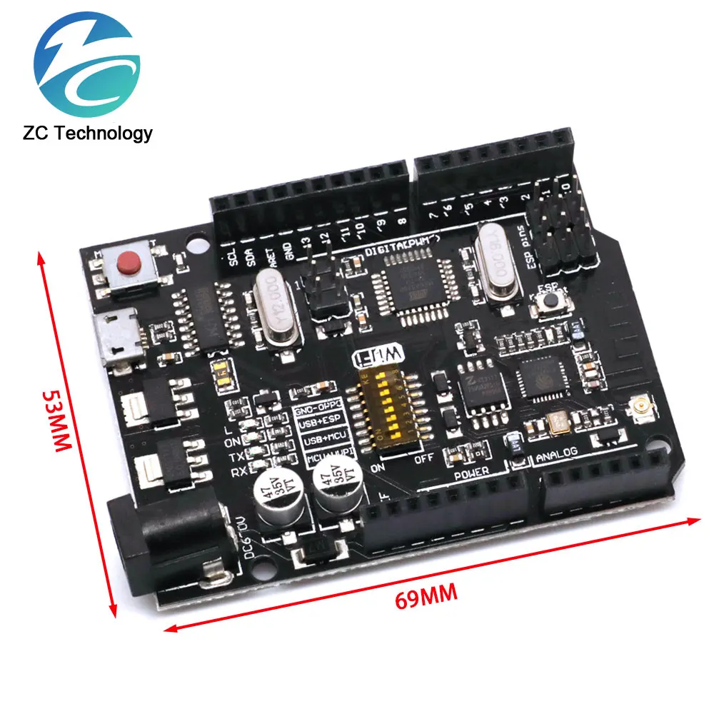 UNO + WiFi R3 ATmega328P + ESP8266 CH340 (32Mb speicher) 6V-9V USB-TTL – Bild 2