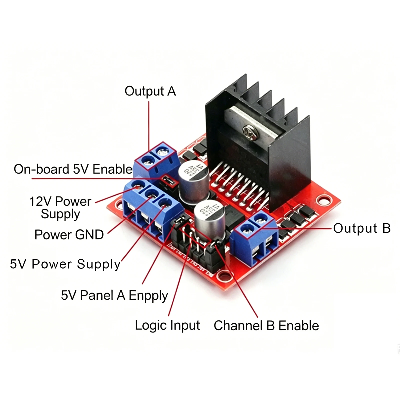 L298N DC-Motortreiber-Modul, Dual H-Brücke Schrittmotor-Controller – Bild 4