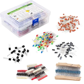 Elektronik komponenten Sortiment Kit Kondensatoren LED Diode Gleich richter Widerstand Transistor (1500 Stück)