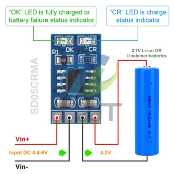 MPPT Solarladeregler 1 A 4,2 V 3,7 V 18650 LiPo Li-Ion Lithium Batterie Ladegerät Modul SD05CRMA Solarpanel
