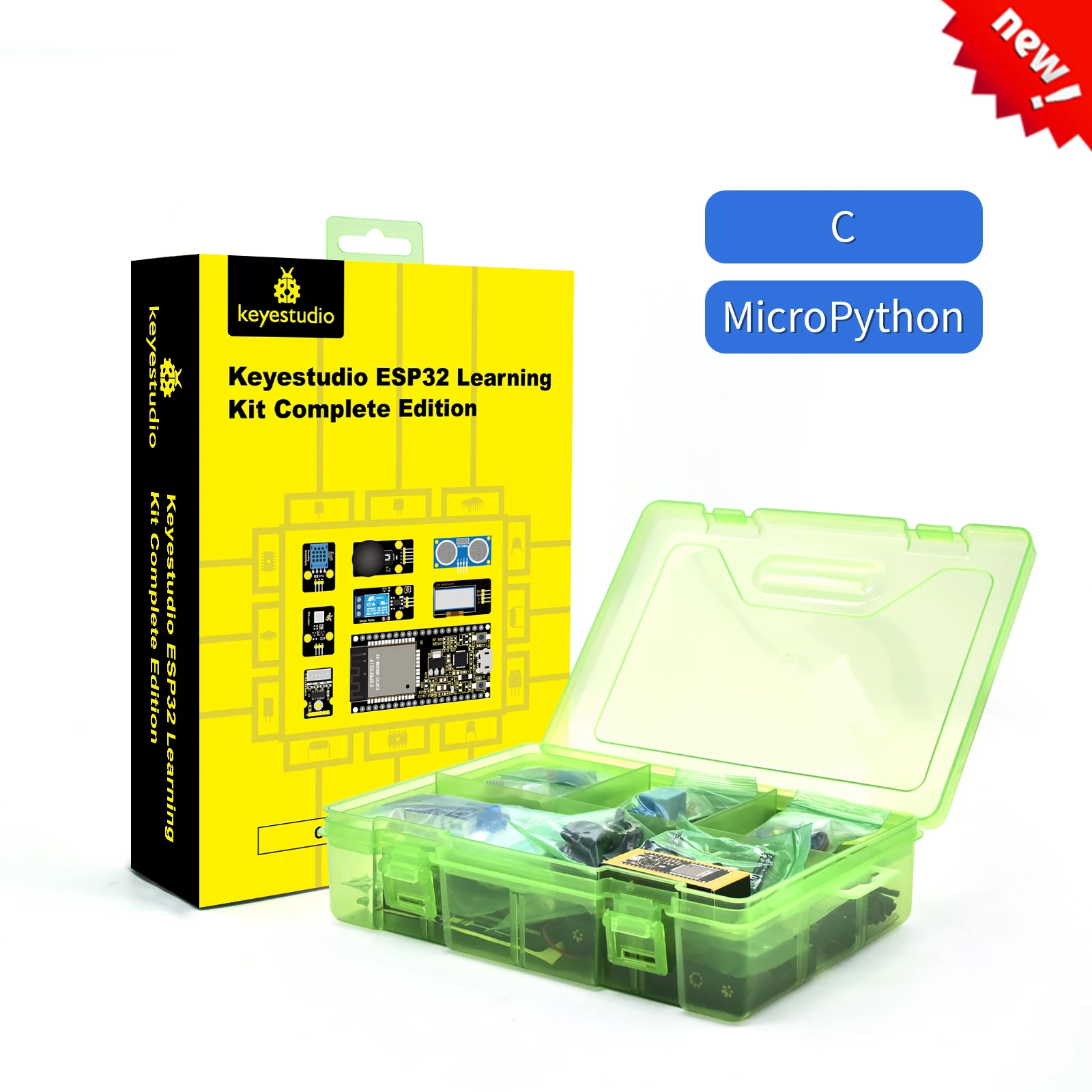 Keyestudio ESP32-Lernset, komplette Edition mit ESP32-Mainboard, 108-Projekt-Tutorials für Arduino