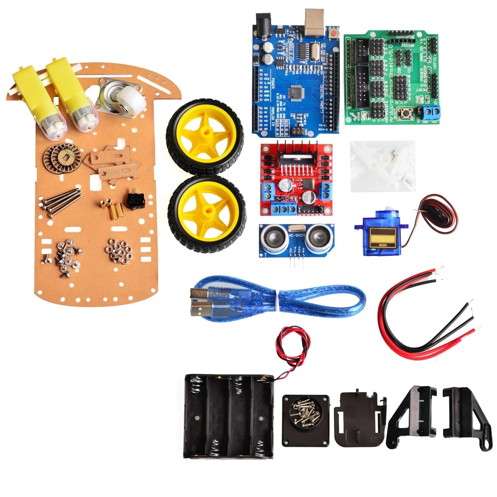 Motor Smart Roboter Auto Chassis Kit Geschwindigkeit Encoder Batterie Box 2WD 4WD Für Arduino