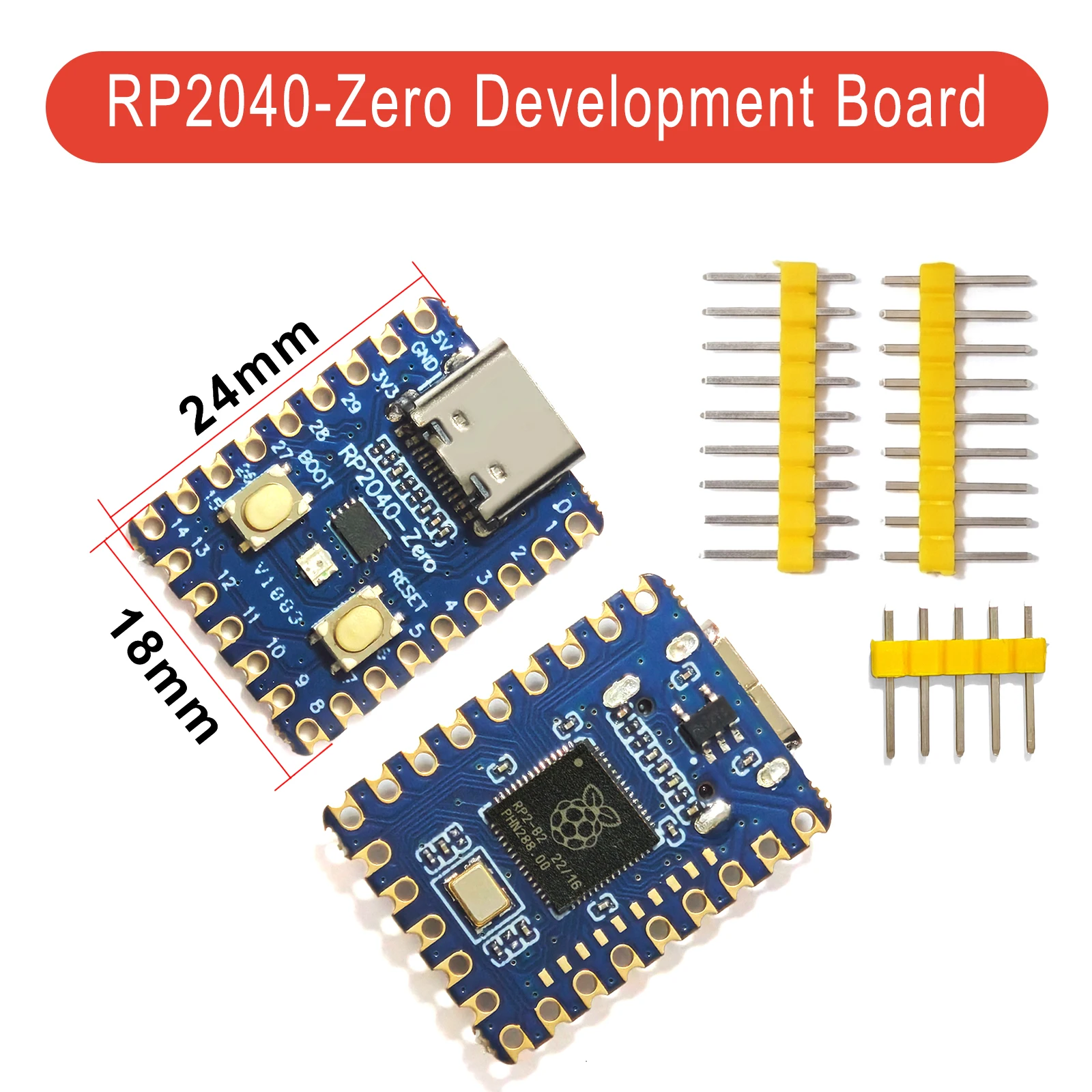 RP2040-Zero Entwicklungsboard RP2040 Dual-Core Cortex M0+ Type-C 2MB Flash Mini MCU Board für Raspberry Pi
