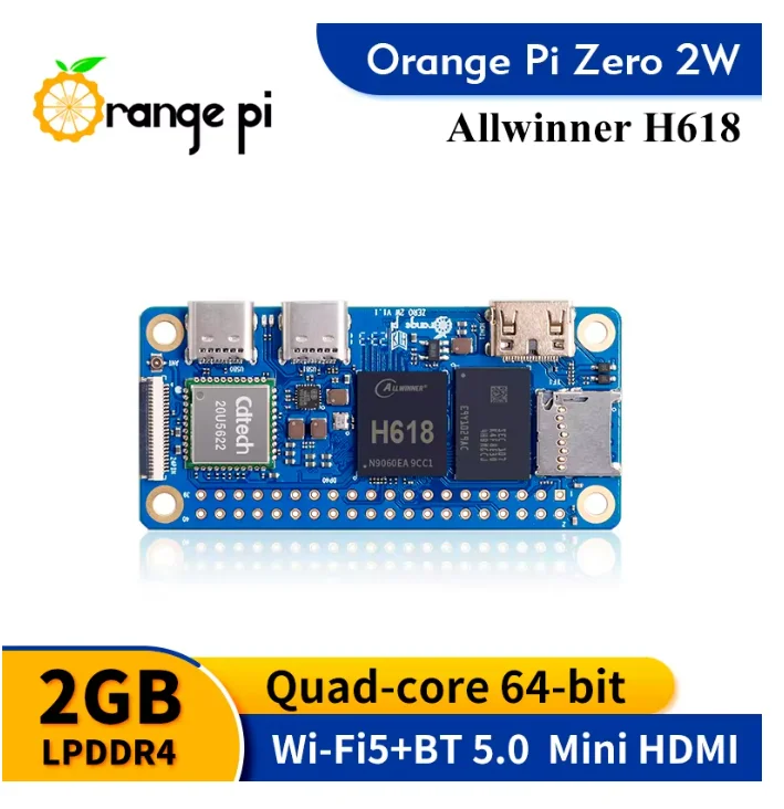 Orange Pi Zero 2 W 1/2/4GB RAM DDR4 Mini-PC Allwinner H618 Orange Pi – Bild 2
