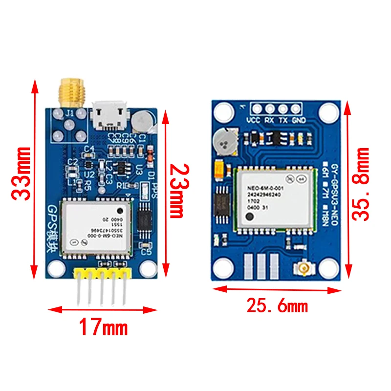 NEO-6M NEO-7M NEO-8M GY-NEO6MV2 GY-NEO7MV2 GY-NEO8MV2 GPS-Modul – Bild 2