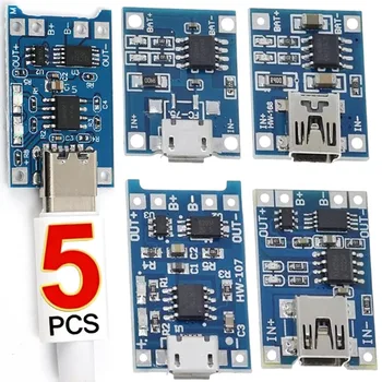 5V 3A Micro/Type-C/Mini 18650 TP4056 Lithium-Akku-Lademodul Ladeplatte mit Schutzfunktionen Dual-Funktionen