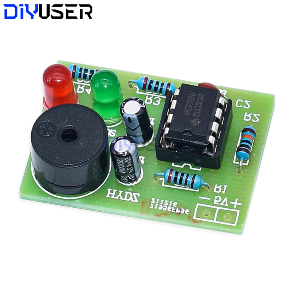 NE555 DIY-Kit, LED-Blinker und Signalgenerator-Schaltung mit Leiterplatte für Elektronikunterricht