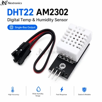 DHT22 AM2302 Digitales Temperatur- und Feuchtigkeitssensormodul mit Kabel, hohe Präzision für Arduino ESP32