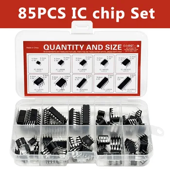 IC-Chip-Kit DIP Integrierte Schaltkreise NE555 LM324 LM358 ULNN2803 Einzel-Präzisionstimer DIY (85 Stück)