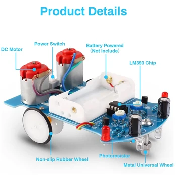 Lötübungs-Set für Elektronik-Lernprojekte, Smart Car Lötprojekt-Set, Linienfolgerobot, DIY-Elektronik