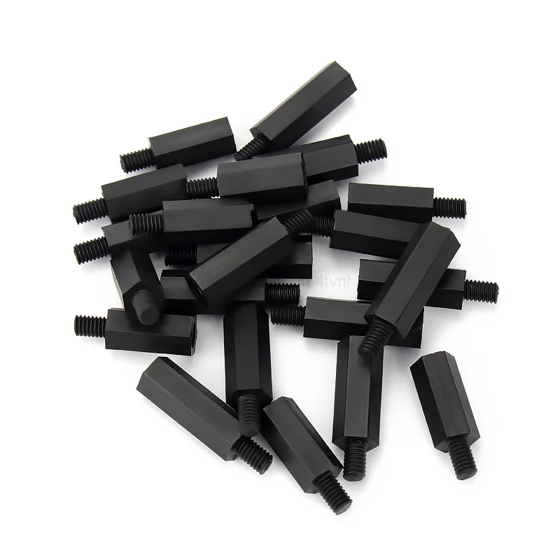 M2/M2,5/M3/M4 * L + 6mm Gewinde Schwarz/weiß Abstand (50 Stück) – Bild 4