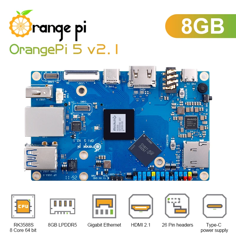 Orange Pi 5 8GB RAM V2.1 Version Einplatinen-Computer RK3588S LPDDR5 – Bild 6