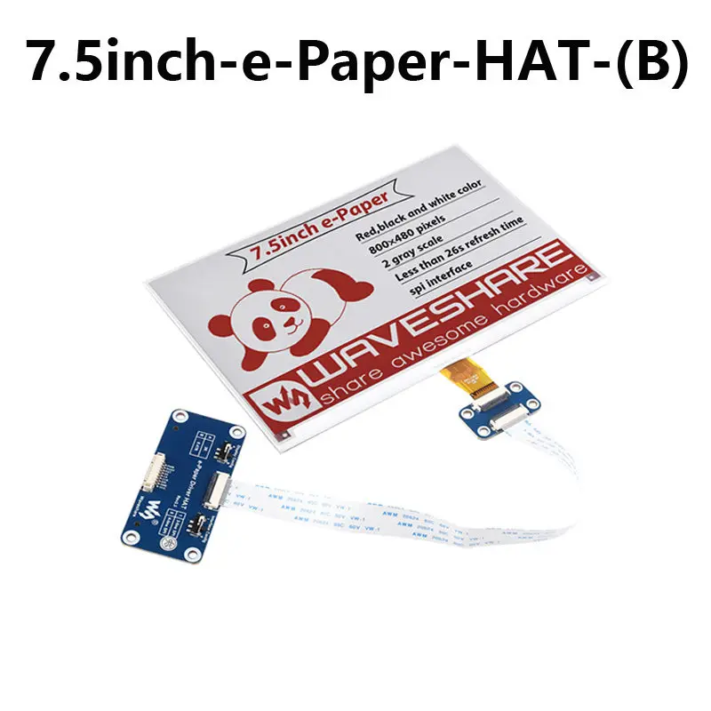 7,5-Zoll E-Paper-Display, 800x480 Auflösung, Schwarz-Weiß – Bild 4