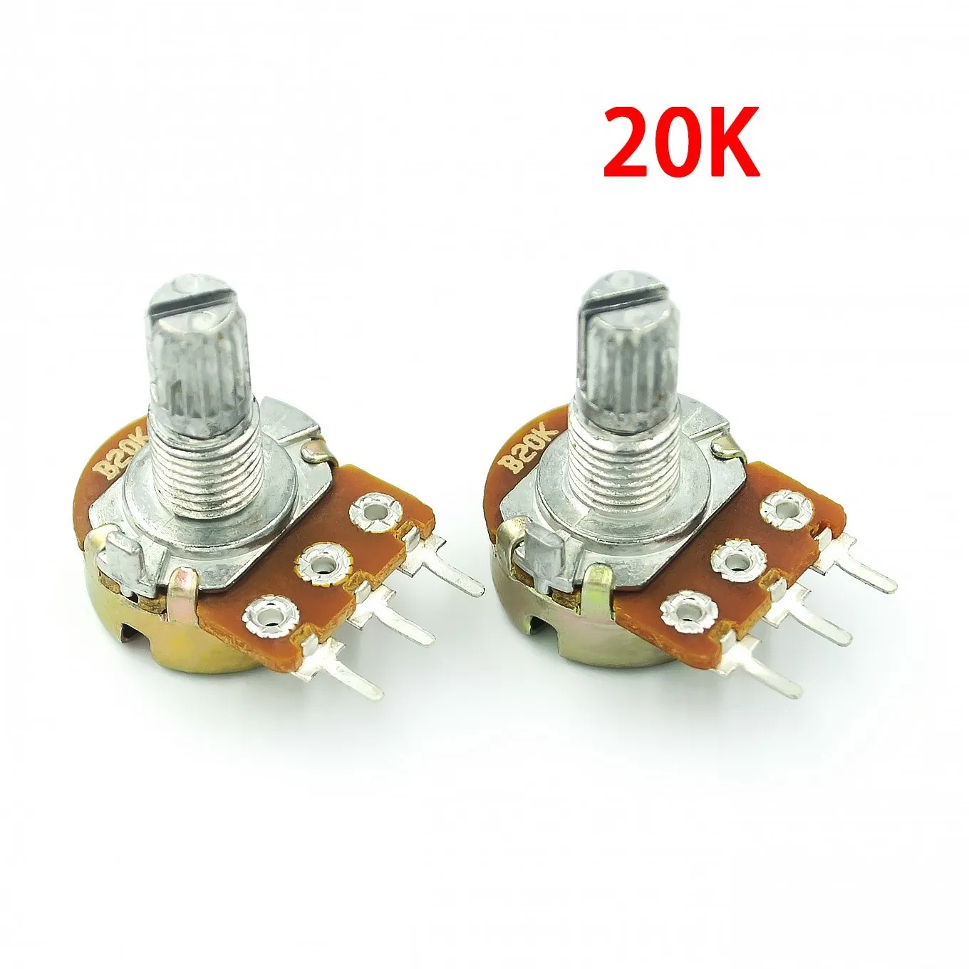 Wh148 5k 10k 20k 50k 100k Linear potentiometer 15mm Welle (10 Stück) – Bild 4