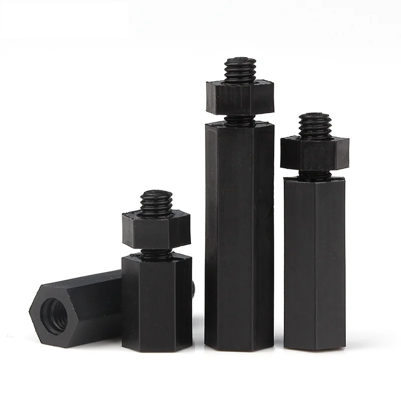 M2 M2,5 M3 M4 M5 M6*L+6/7/8mm Schwarzer Nylon-Abstandshalter, männlich – Bild 5