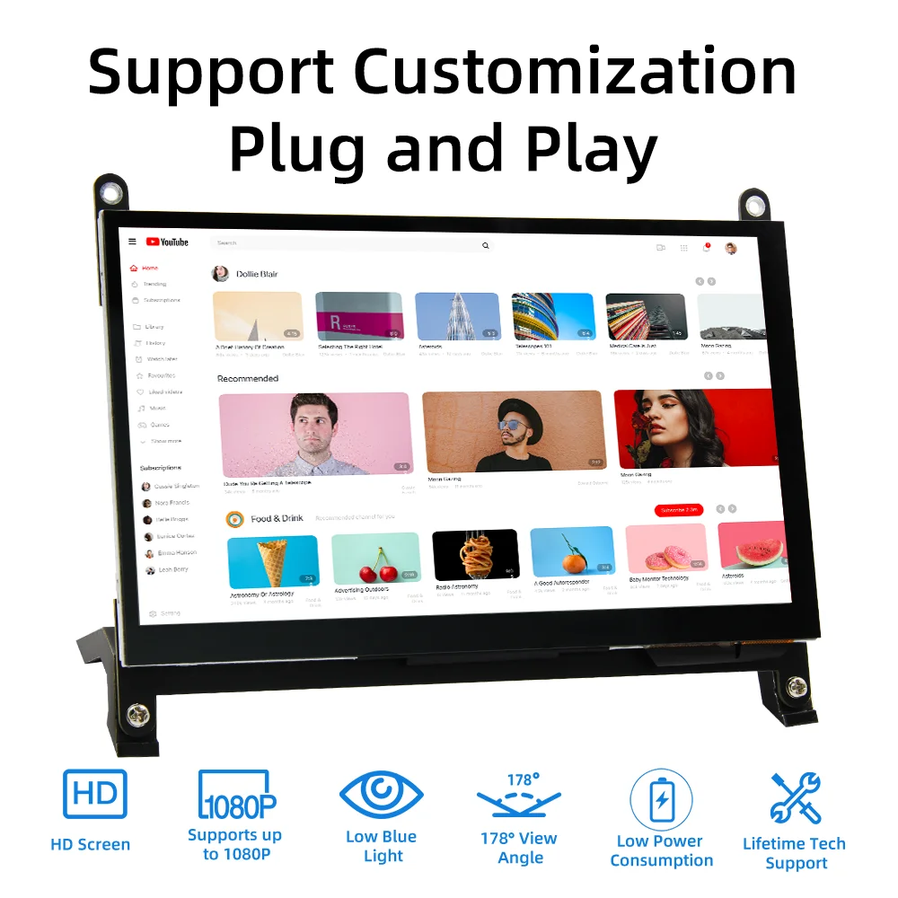 Raspberry Pi 5 7-Zoll-Touchscreen IPS 1024 x 600 HD LCD HD-MI-Display – Bild 3