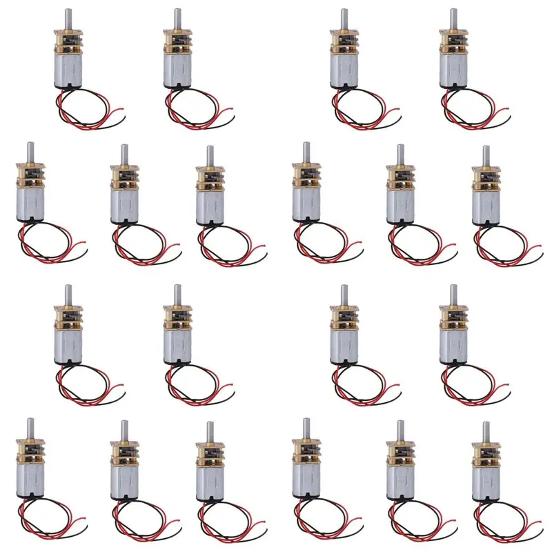 N20 Mini-Mikro-Metallgetriebemotor mit Zahnrad, Gleichstrommotoren, 60 U/min, langsame Drehzahl (20 Stück)
