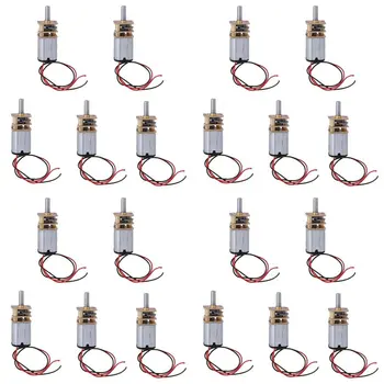 N20 Mini-Mikro-Metallgetriebemotor mit Zahnrad, Gleichstrommotoren, 60 U/min, langsame Drehzahl (20 Stück)