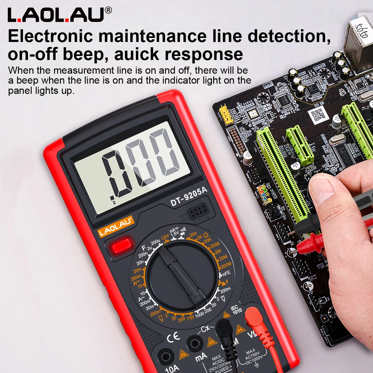DT-9205A Digitales Multimeter, 1999 Anzeigen, LCD-Anzeige – Bild 3