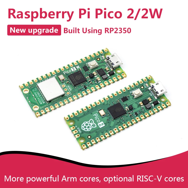 Raspberry Pi Pico 2/2W / 2WH/ 2H, gebaut mit RP2350, 2,4 GHz 802.11n Wireless LAN und BT 5.2