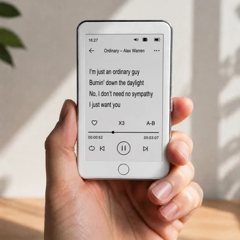 Mini E-Ink MP3-Player mit E-Book, Bluetooth 5.3, Aufnahmefunktion für Klassenzimmer & Radio, Augenschonendes