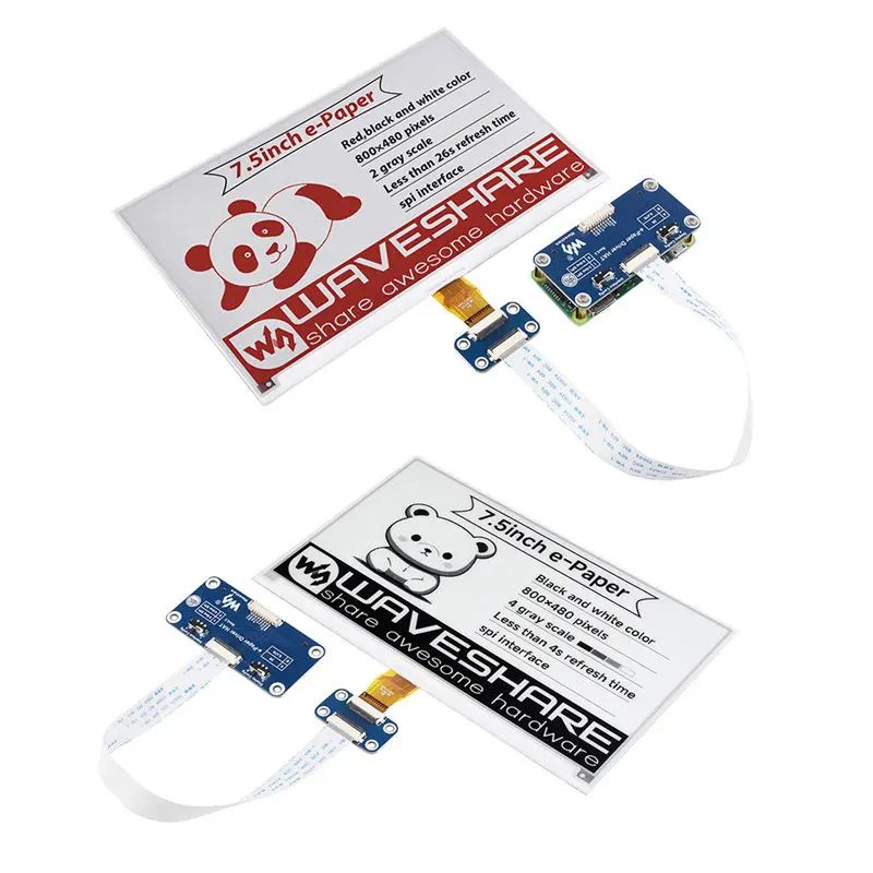 7,5-Zoll E-Paper-Display, 800x480 Auflösung, Schwarz-Weiß – Bild 3