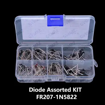 8Values FR207 1N5399 100 Stück Dioden-Sortiment-Kit 1N5408 1N5819 1N4148 1N4007 1N5822 Kit FR107