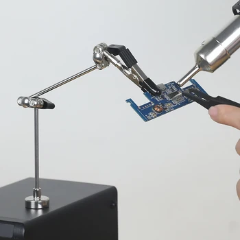 NEWACALOX Löten Dritte Hand Helfende Hände Werkzeug mit Magnetfuß Flexibler Arm Krokodilklemme für PCB/IC/SMD