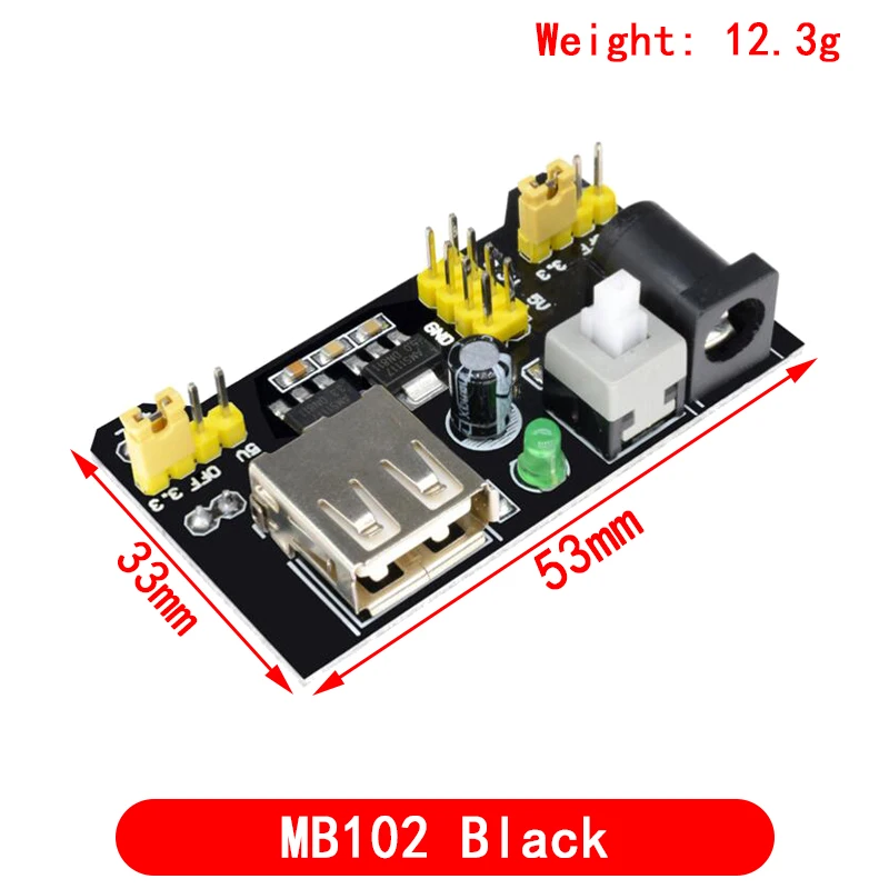Mb102 Steck brett Netzteil modul/mb102 weißes Steck brett dediziertes Leistungs modul 2-Wege 3,3 V 5V MB-102