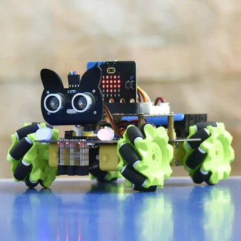 Kidsbits 4WD Mecanum Smart Robot Microbit V2 Roboter Car Kit für Micro:bit Roboter Kit STEM Roboter Auto