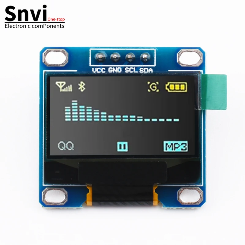 0,96 Zoll OLED-Display 128x64 I2C IIC SSD1306 Modul Weiß Blau – Bild 4