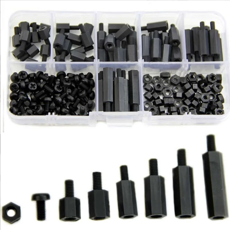 M3 Mixed Weiblich Männlich Hex Abstand Schrauben Set Nylon Standoff Spacer Spalte Für PCB (180 Stück)