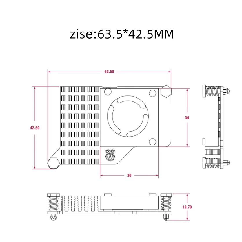 Raspberry Pi 5. Gehäuse mit Lüfter für RPI 5. Aluminiumgehäuse – Bild 2