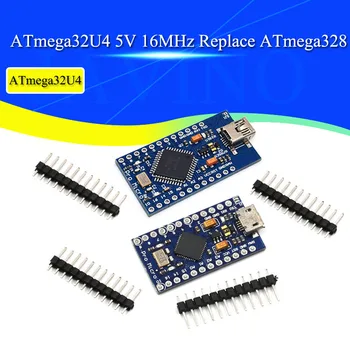 Javino Pro Micro ATmega32U4 5V 16MHz Ersatz für ATmega328 für Arduino ATMega 32U4 Pro Mini mit 2-reihigem