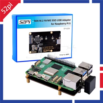 52Pi N06 M.2 NVME SSD USB-Adapter für Raspberry Pi 5 2230/2242/2260/2280