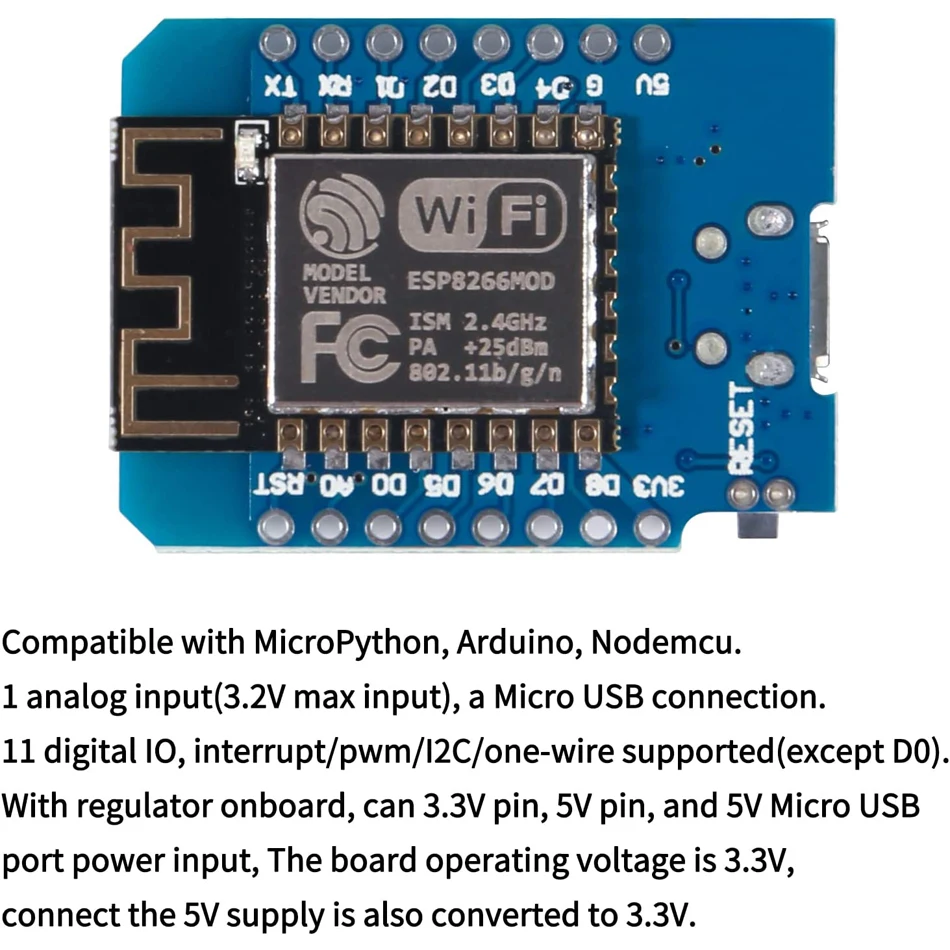 ESP8266 ESP-12F NodeMcu Wireless D1 Mini NodeMcu Lua 4M Bytes WLAN – Bild 4