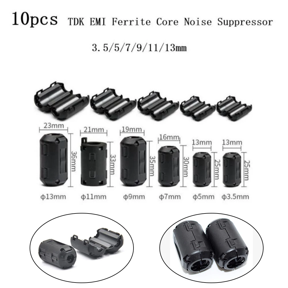 TDK Ferrit Core Choke Clip Noise Suppressor Filter Ring (10 Stück) – Bild 3