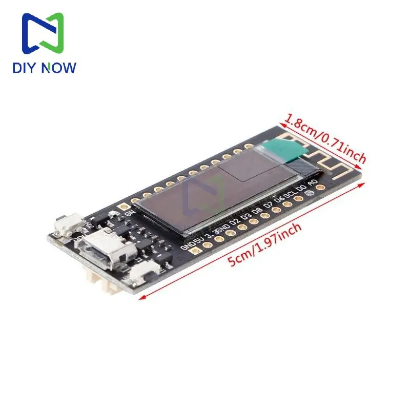 ESP8266 WLAN-Entwicklungsplatinenmodul 0,91 Zoll 128 x 64 OLED-Display – Bild 6