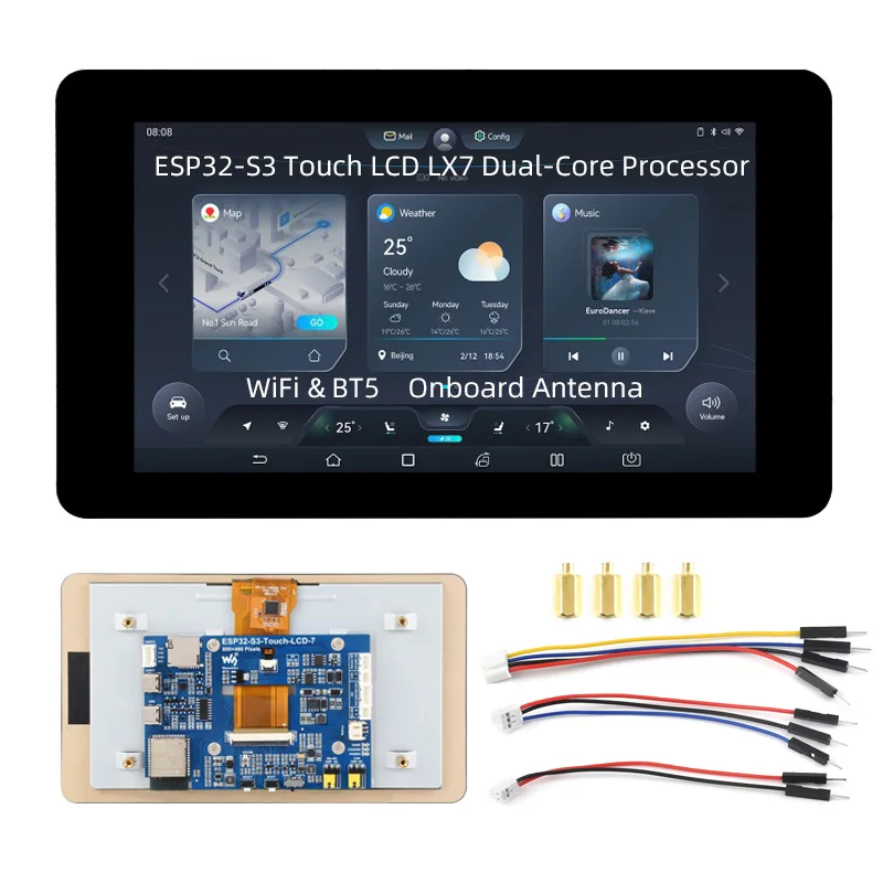 ESP32-S3 Entwicklungsboard 7 Zoll Touch Display 800×480 Xtensa LX7 Dual-Core-Prozessor 8M Flash WiFi BT5