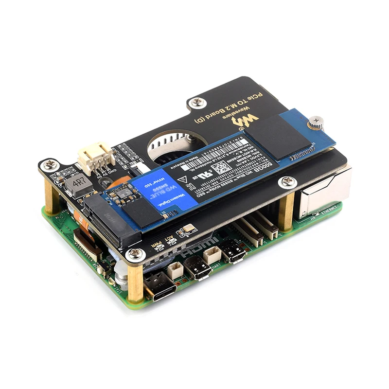 Raspberry Pi 5 PCIe zu M.2 NVME Kit 4G 8G 16 GB RAM Aktiver Kühler PD – Bild 3