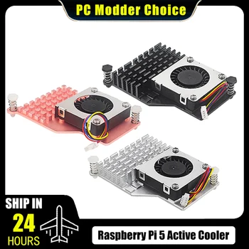 Raspberry Pi 5 Aktiver Kühler, Kupfer/Aluminium-Kühlkörper + PWM-Geschwindigkeitsregulierbarer Lüfter