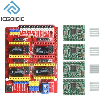 CNC Shield V3 Graviermaschine / 3D-Drucker / + 4 Stück A4988 / 4 Stück DRV8825 Schrittmotortreiber für Arduino