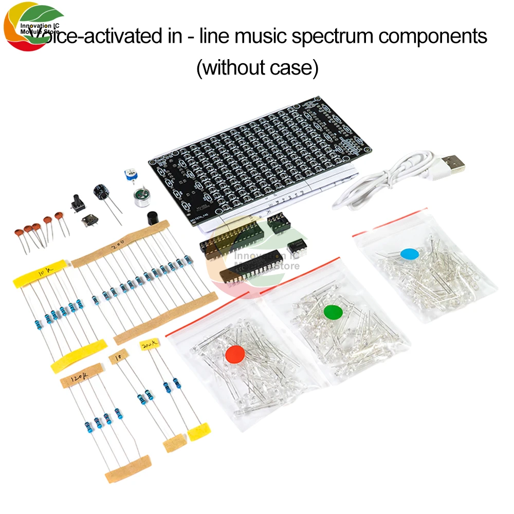 DIY Lötprojekt Spektrum USB Mini Elektronisches Display Schallaktivierter Heimstereo-Lautsprecher DIY-Sets