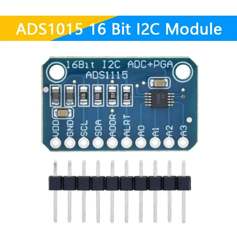 I2C ADS1115 ADS1015 16-Bit-ADC-4-Kanal-Modul mit programmierbarem Verstärkungsverstärker 2,0 V bis 5,5 V RPi