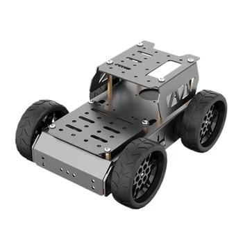 Vierrädriger Elektrowagen mit Aluminiumrahmen, intelligentes Auto für Arduino/Raspberry Pi Roboter-DIY-Kit
