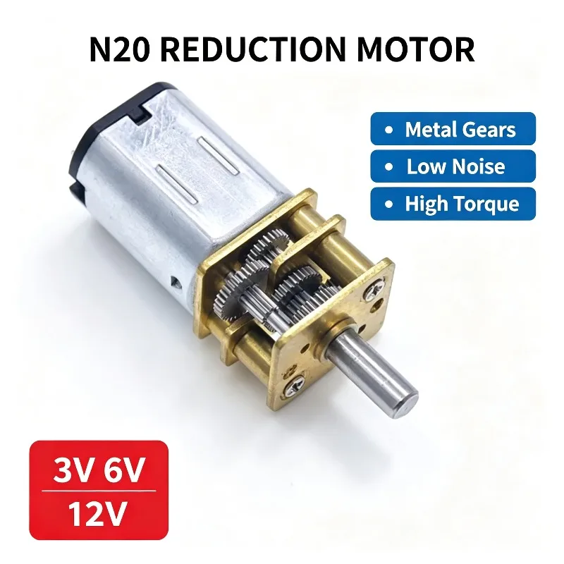 DC 3V/6V/12V N20 Mini-Mikro-Metallgetriebemotor mit Zahnrad – Bild 4