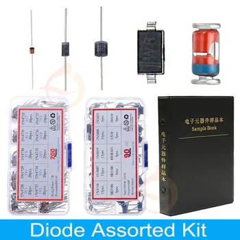DIP SMD Zener Diode Fast Switching Schottky TVS Diode Assorted Kit 1N4007 1N5408 FR207 1N5819 1N5822 1N4148